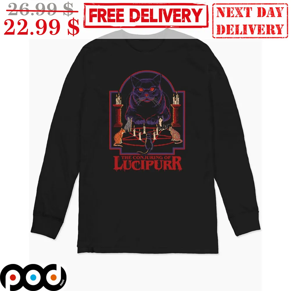 Black Cat The Conjuring Of Lucipurr Horror Graphic Shirt