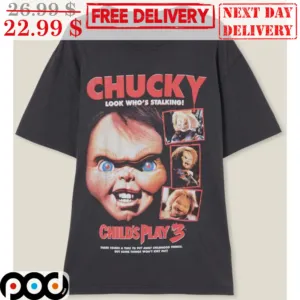 Chucky Look Who's Stalking Child's Play 3 Halloween Character Horror Vintage Shirt