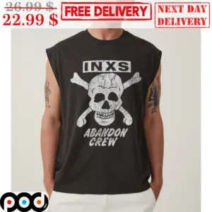 Skull Crossbones INXS Abandon Crew Vintage Shirt