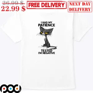 Cat I Had My Patience Tested I'm Negative Shirt
