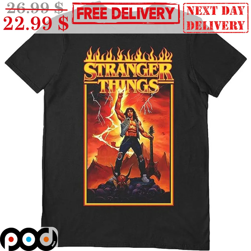Hellfire Club Eddie Rocks Stranger Things Fire Shirt
