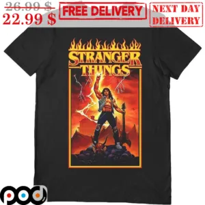 Hellfire Club Eddie Rocks Stranger Things Fire Shirt