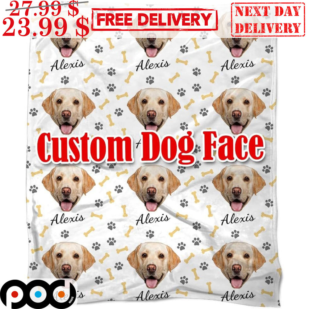 Dog face blanket discount custom