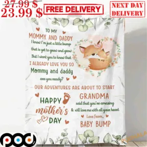 Fox Mommy And Baby To My Mommy And Daddy Blanket