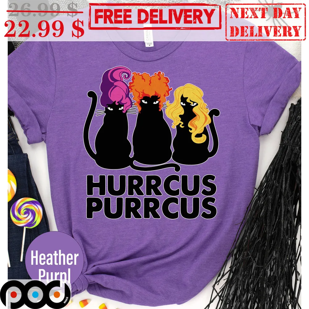 Hocus Pocus Hurrcus Purrcus Sanderson Sisters Halloween Shirt