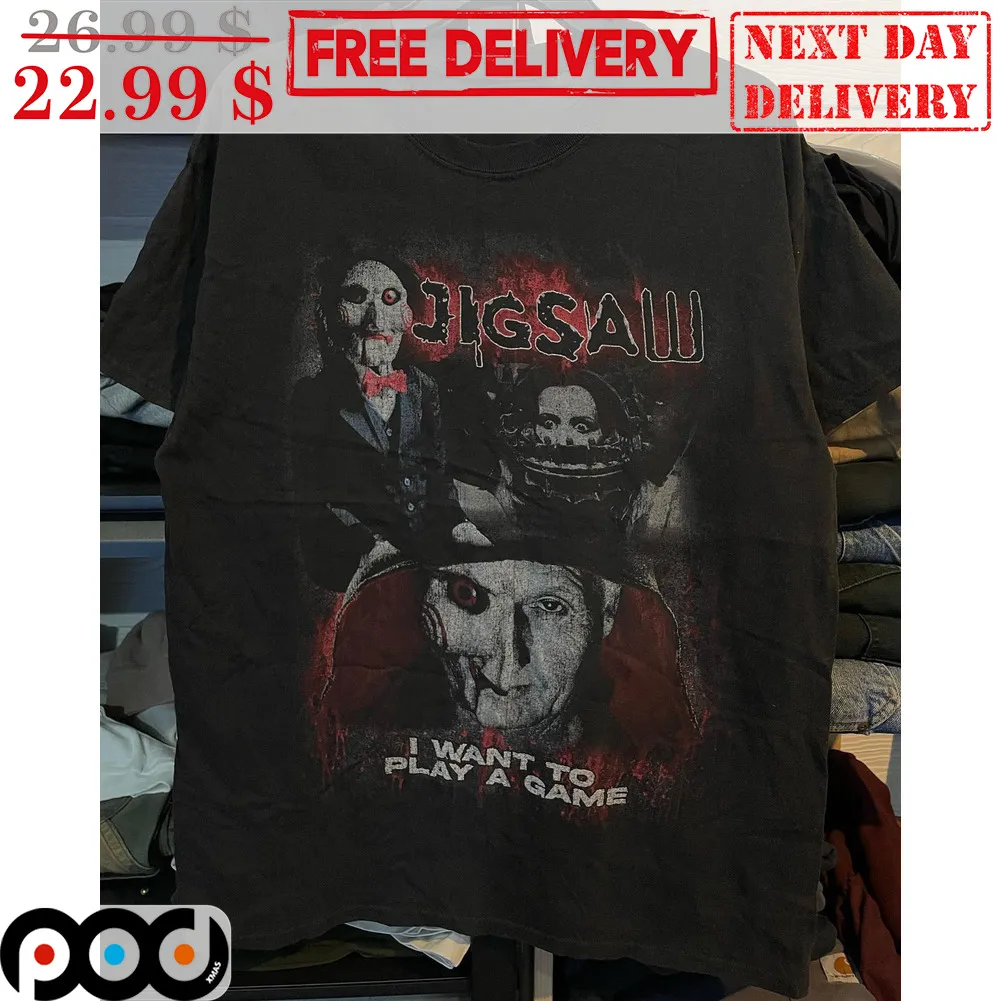 Jigsaw I Want To Play A Game Horror Halloween Shirt