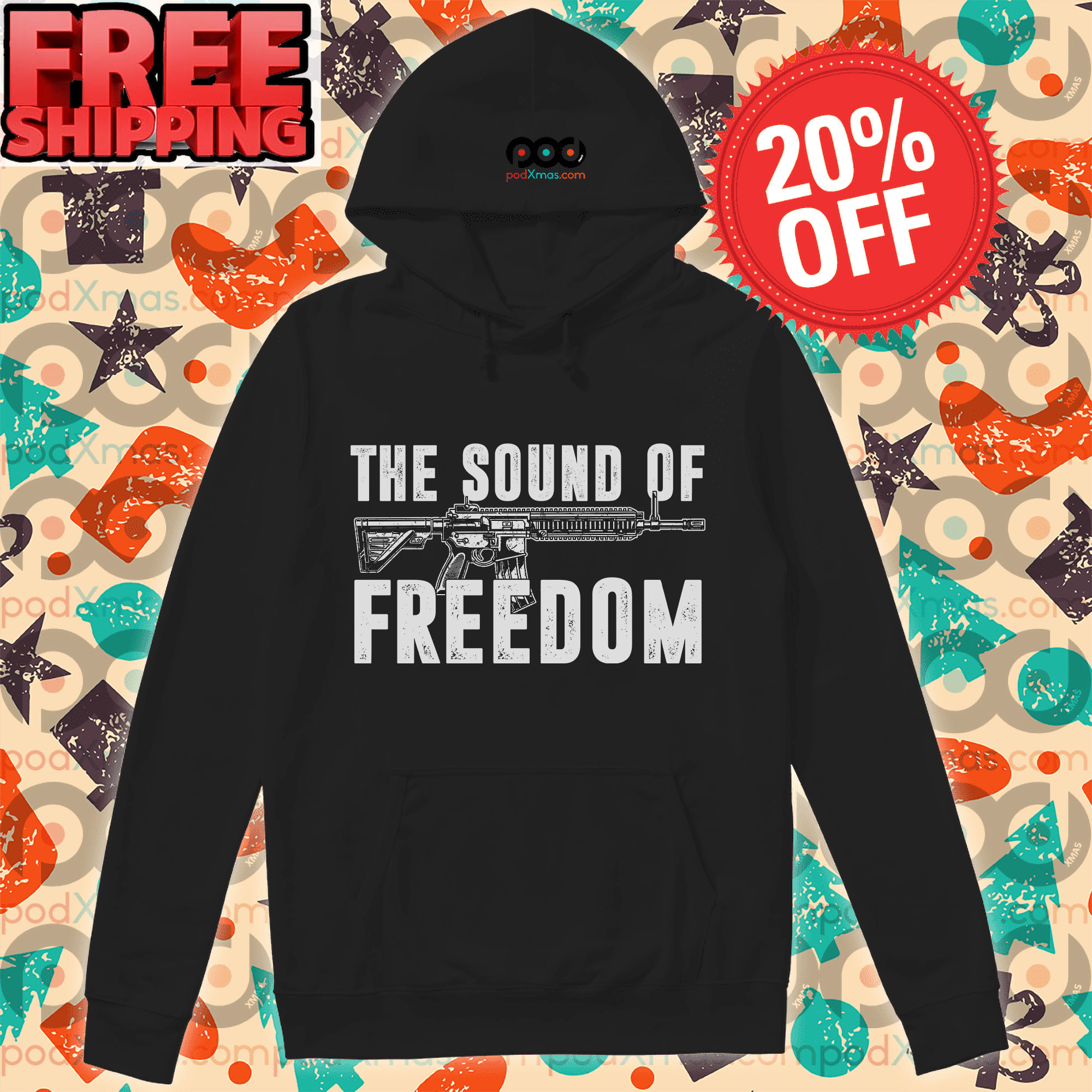 The Sound Of Freedom Gun Vintage Hoodie