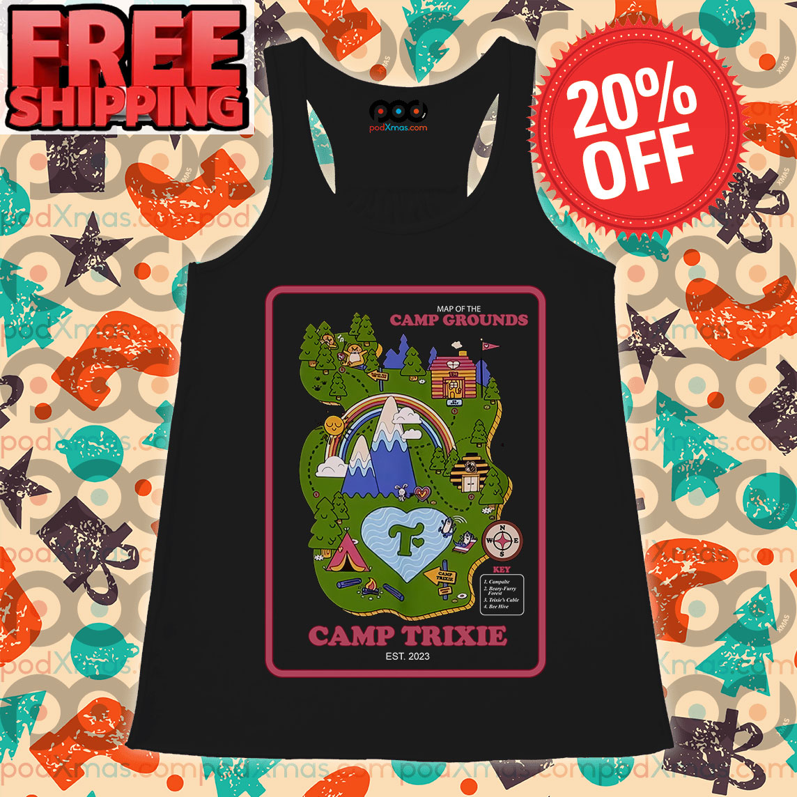 Map Of The Camp Grounds Camp Trixie Shirt 9 Map Of The Camp Grounds Camp Trixie Tank Top