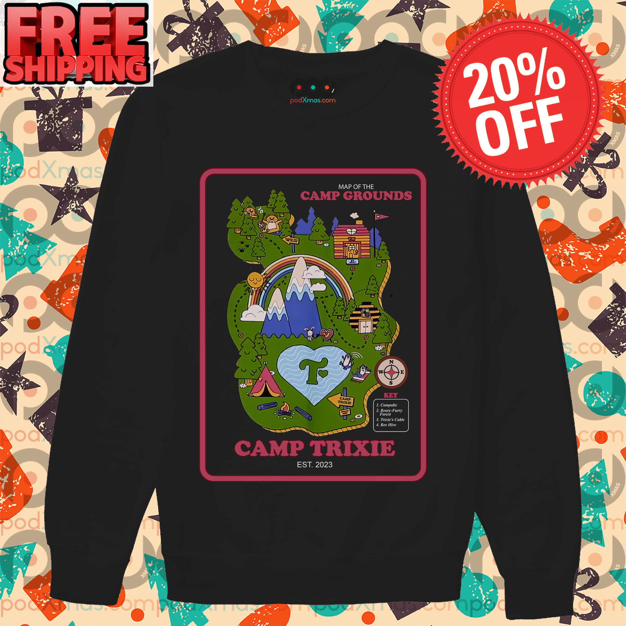 Get Map Of The Camp Grounds Camp Trixie Shirt For Free Shipping • Custom  Xmas Gift