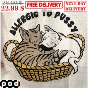 Allergic To Pussy Cat Sleep Shirt