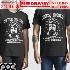 Chuck Norris Kills Two Stones With One Bird Shirt