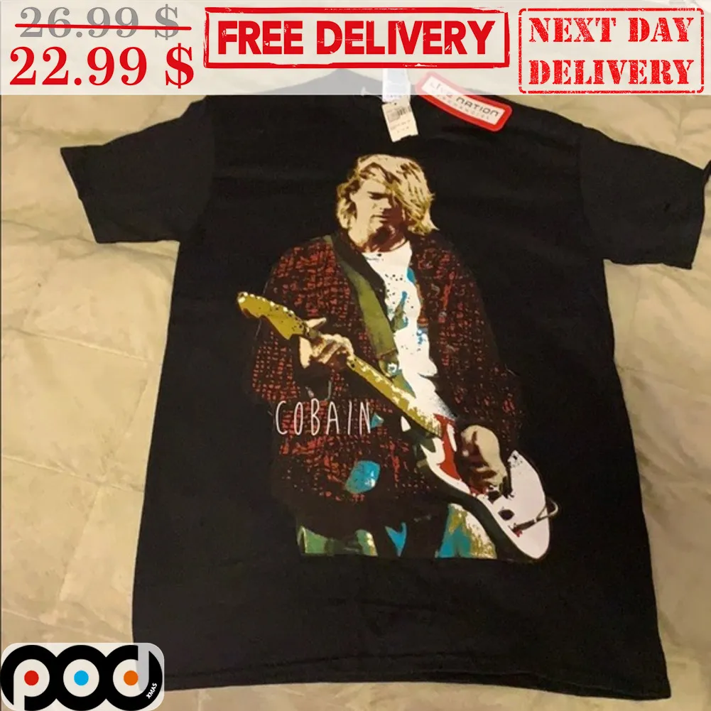 Kurt Cobain Playing Guitar Retro Shirt