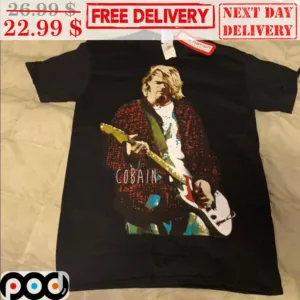 Kurt Cobain Playing Guitar Retro Shirt