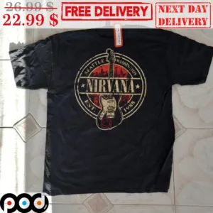 Nirvana Seattle Washington EST 1988 Guitar Retro Shirt