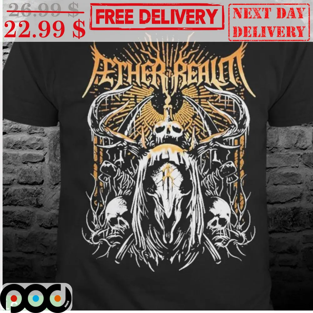 Skull Aether Realm Band Retro Shirt