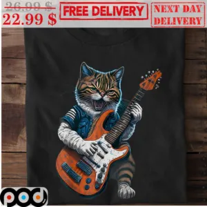 Funny Cat Playing Guitar Shirt
