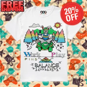 Rabbit Turtle Work Play Find That Perfect Balance Shirt