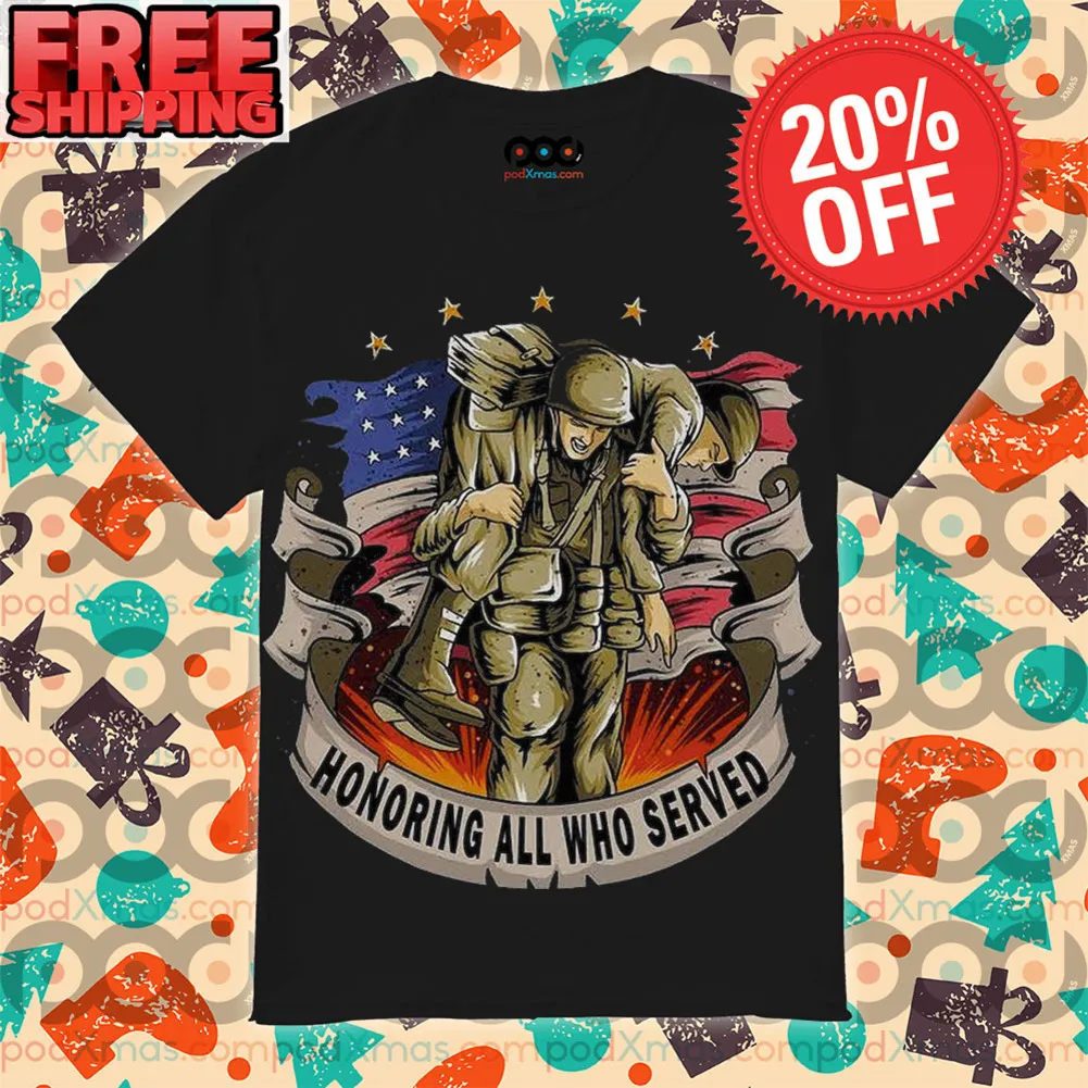 Soldier Honoring All Who Served American Flag Vintage Shirt