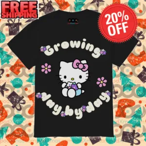 Kitty Cat Growing Day By Day Flower Shirt