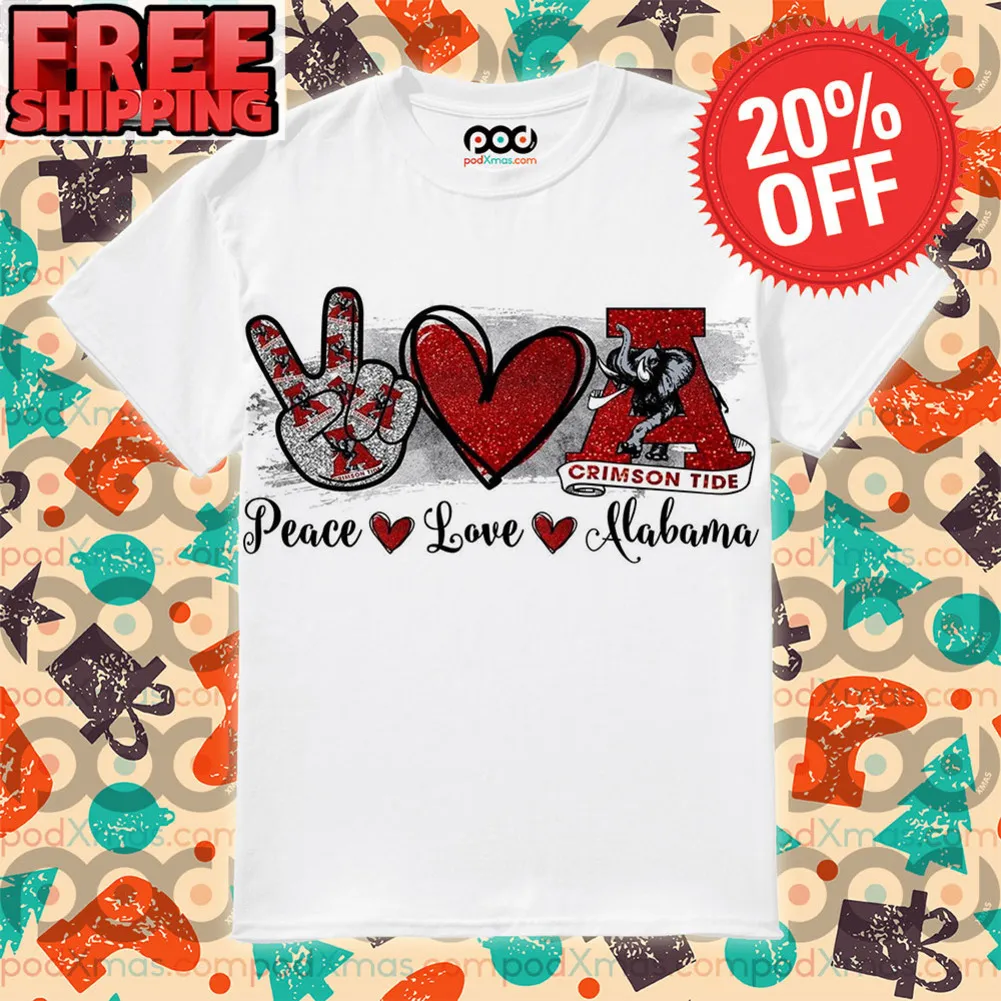 Peace Love Alabama Crimson Tide NFL Vintage Shirt