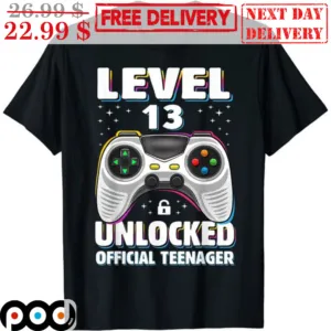 Game Pad Level 13 Unlocked Official Teenager Shirt