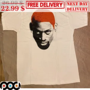 Dennis Rodman Orange Hair NBA Chicago Bulls Vintage Shirt