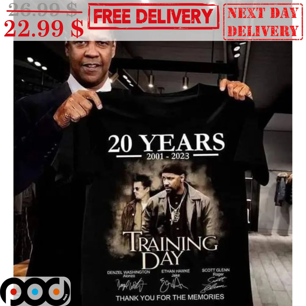 Denzel Washington 20 Years 2001-2023 Training Day Thank You For The Memories Signature Shirt