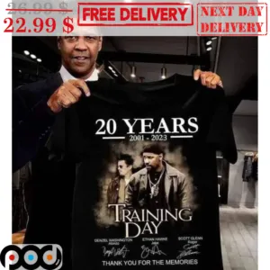 Denzel Washington 20 Years 2001-2023 Training Day Thank You For The Memories Signature Shirt