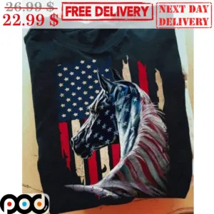 Horses American Flag Vintage Shirt