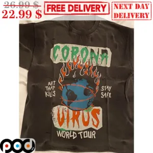 Corona Virus Art That Kills World Tour Stay Safe Vintage Shirt