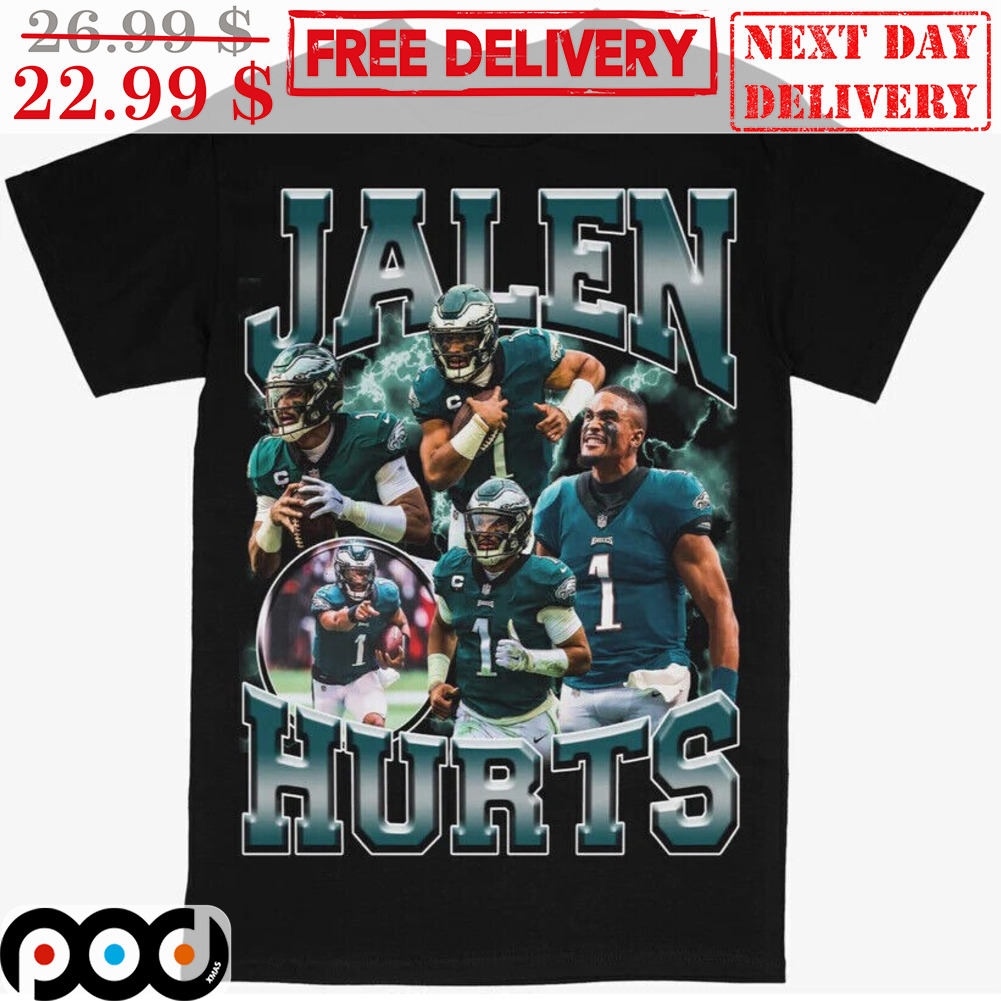 Jalen Hurts Philadelphia Eagles Women's Black Name & Number Logo Slim Fit  Long Sleeve T-Shirt 