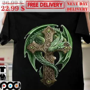 Earth Dragon On Celtic Cross Shirt
