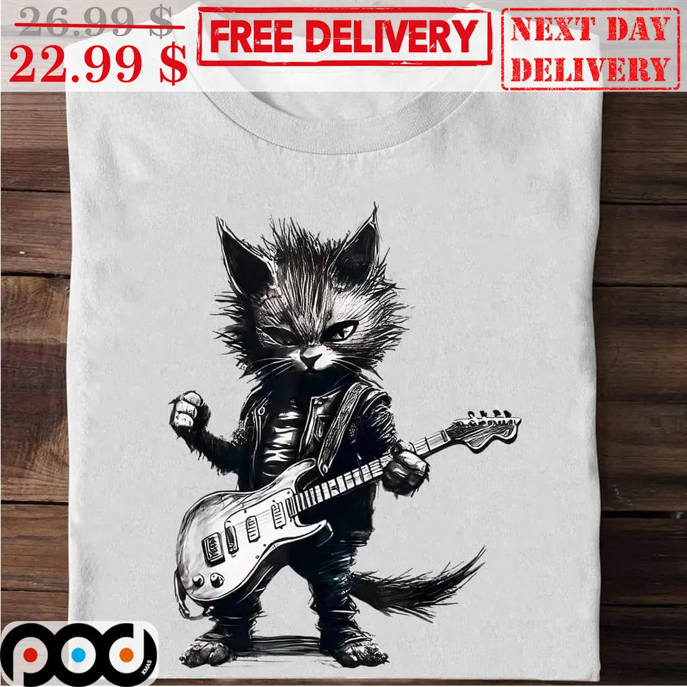 Cat Play Guitar Rock Shirt