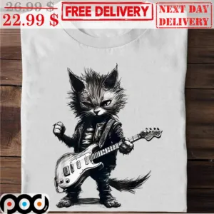 Cat Play Guitar Rock Shirt