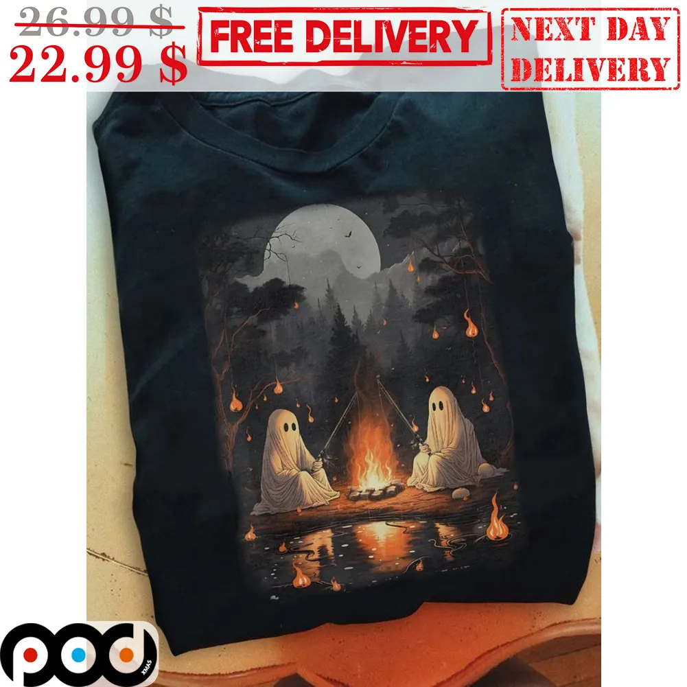 Boo Ghost Fishing Camping Halloween 2023 Shirt