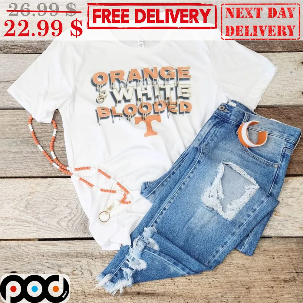 Orange And White Blooded Shirt