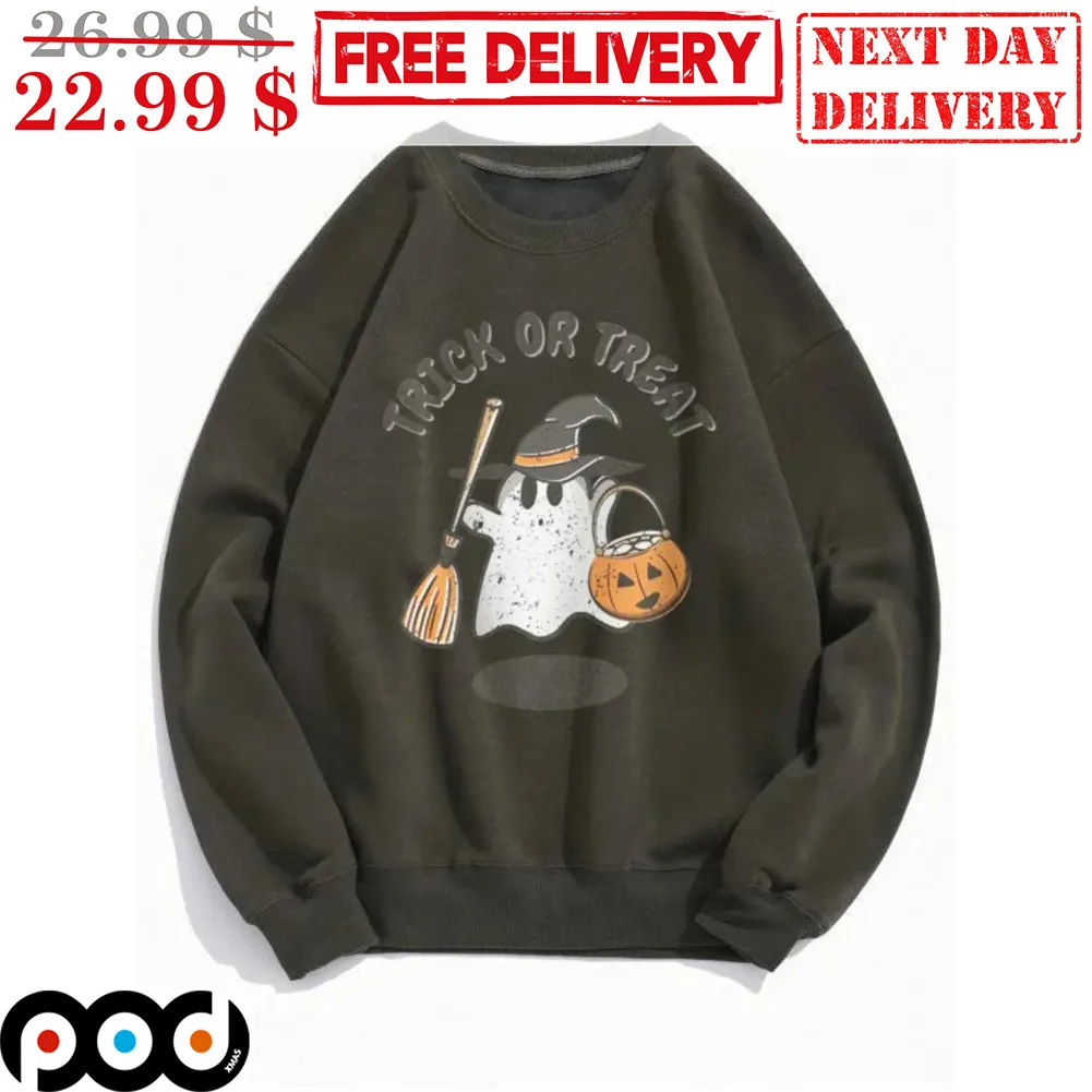 Boo Ghost Witch Trick Or Treat Halloween Vintage Shirt