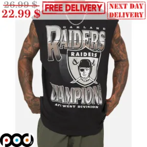 Las Vegas Raiders Champions AFC West Division Vintage NFL Shirt