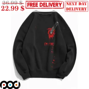 Scary Bloody Knife I'm Fine Halloween Shirt
