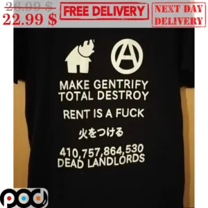 Make Gentrify Total Destroy Rent Is A Fuck Shirt