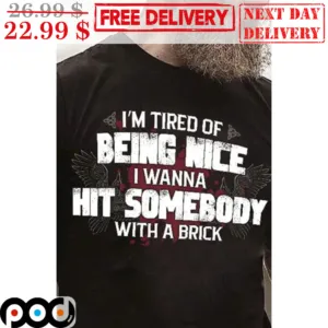 I'm Tired Of Being Nice I Wanna Hit Somebody With A Brick Vintage Shirt