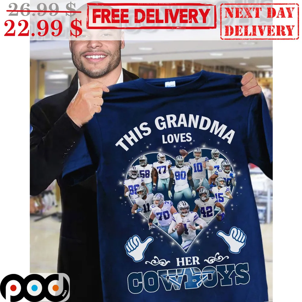 This Grandma Loves Her Cowboys Heart Dallas Cowboys NFL Player Shirt