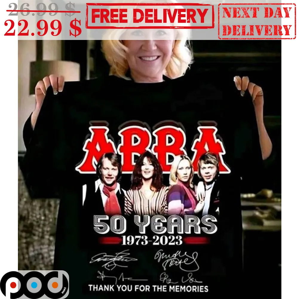 ABBA 50 Years 1973-2023 Signature Thank You For The Memories Shirt