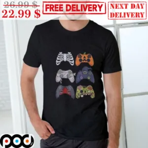 Halloween Skeleton Zombie Gaming Vintage Shirt