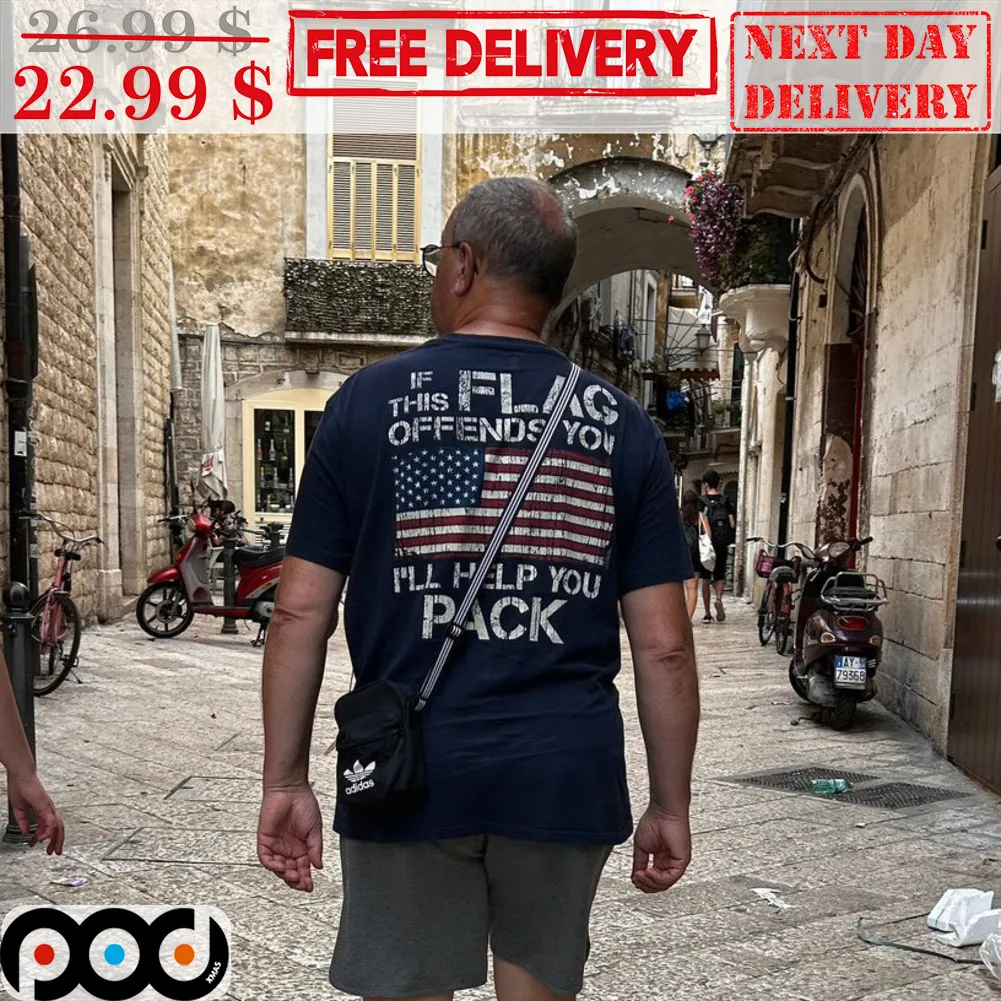 If This Flag Offends You I'll Help You Pack American Flag Vinatge Shirt
