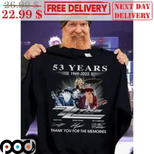 53 Years 1969-2022 Signature Thank You For The Memories Shirt