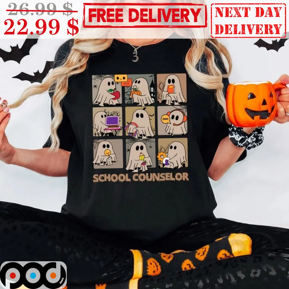 Boo Ghost School Counselor Halloween 2023 Shirt