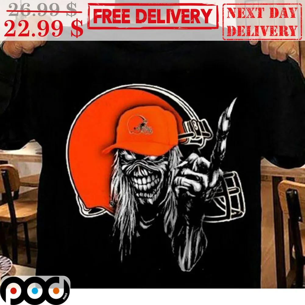 Skeleton Cleveland Browns NFL Helmet Shirt