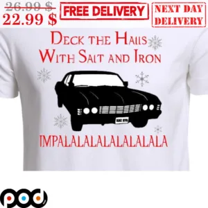 Car Deck The Halls With Sait And Iron Impala Snowflakes Shirt