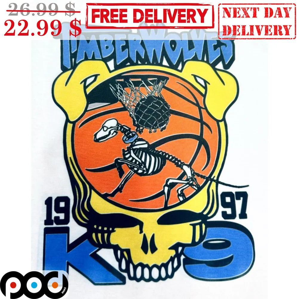 Minnesota Timberwolves 1997 K9 Grateful Dead NBA Shirt